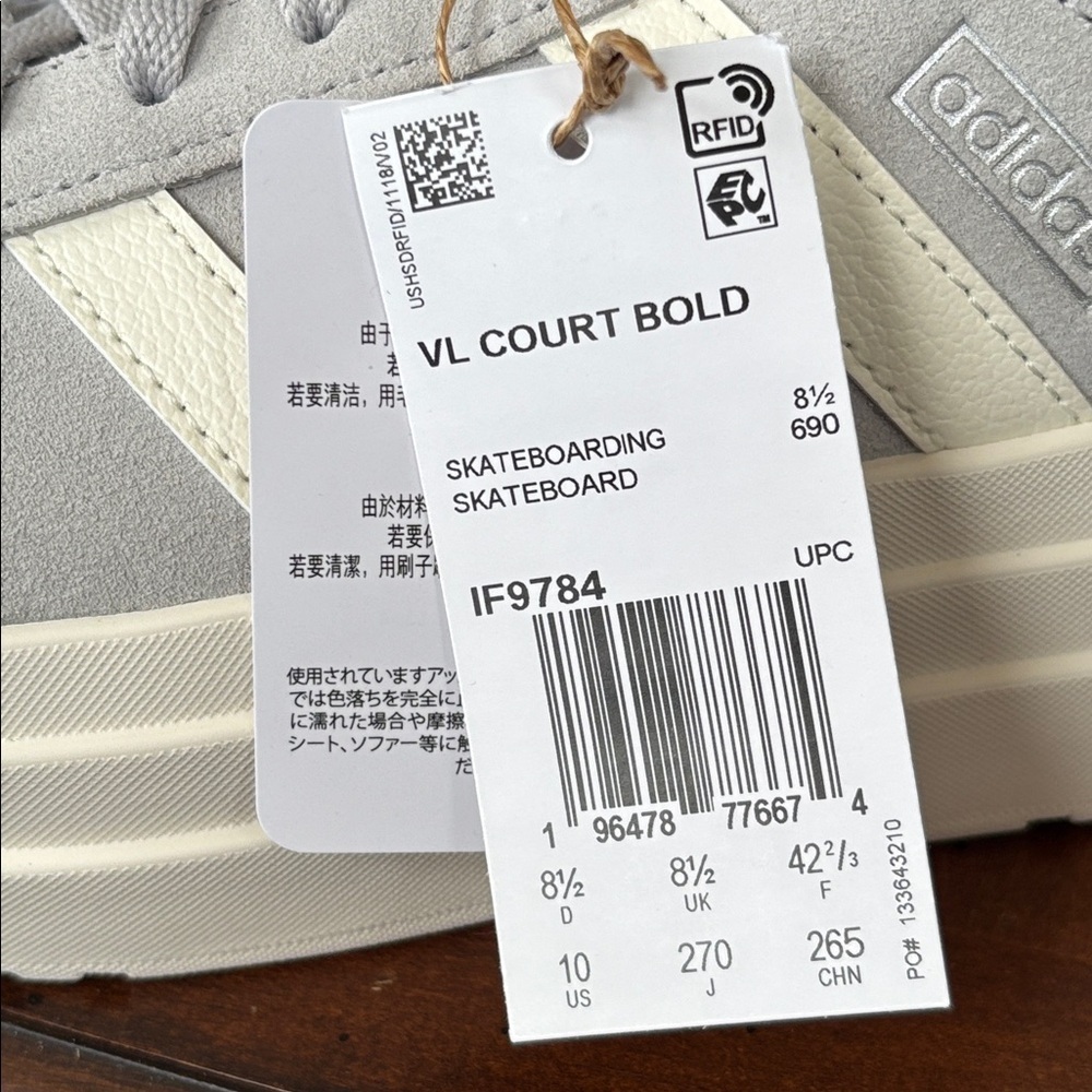 Brand New Adidas VL Court Bold Sneakers Lace Up Skateboarding Platform 3-Stripe - Picture 15 of 16